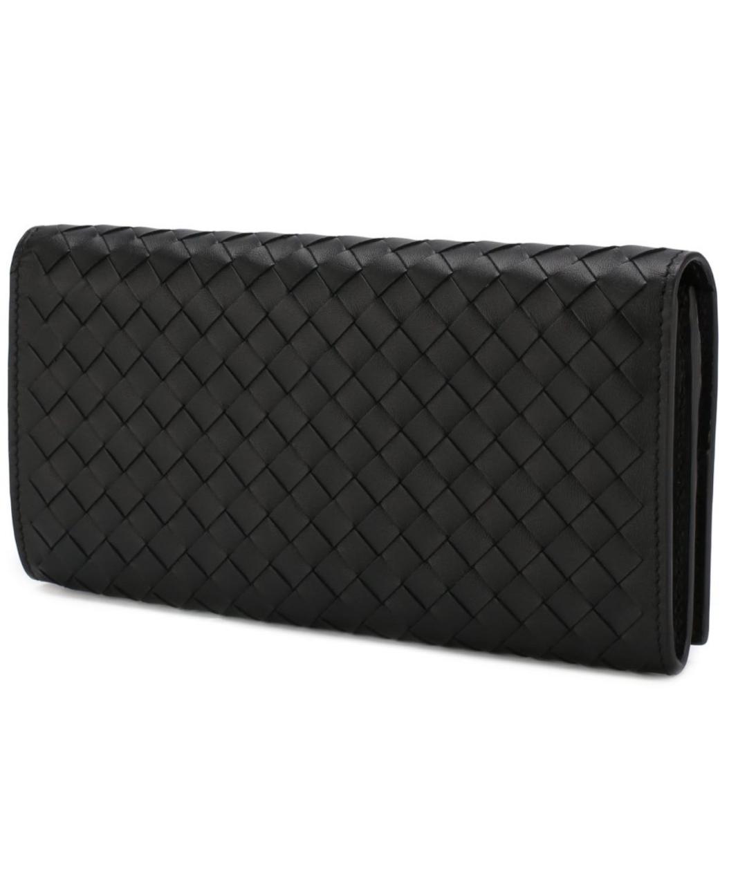 BOTTEGA VENETA Черный кожаный кошелек, фото 4