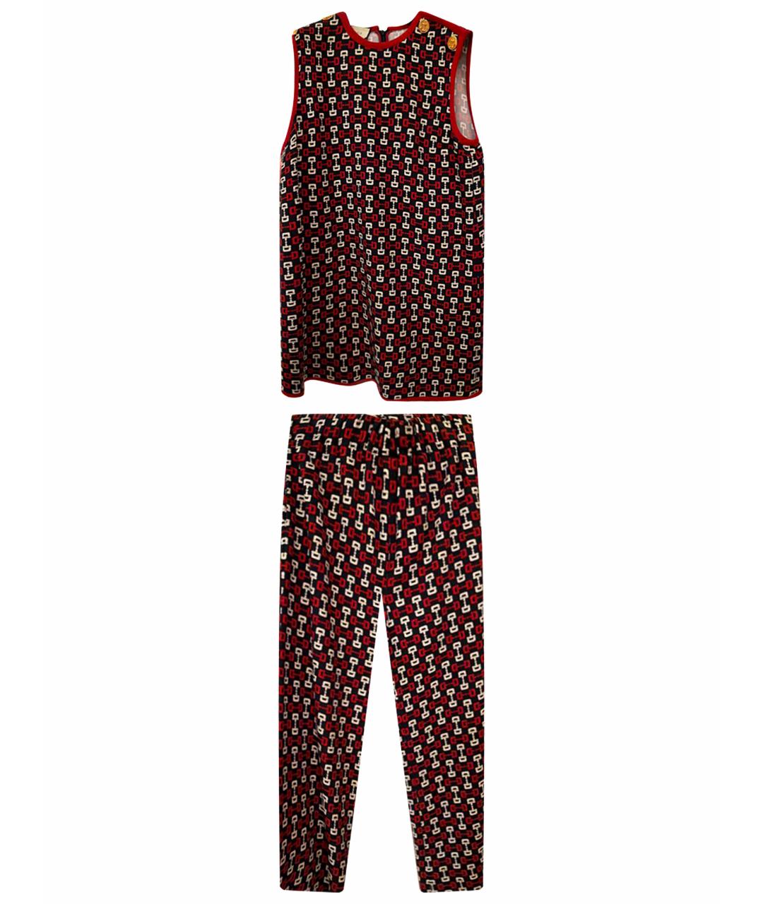 GUCCI Мульти вискозный костюм с брюками, фото 1