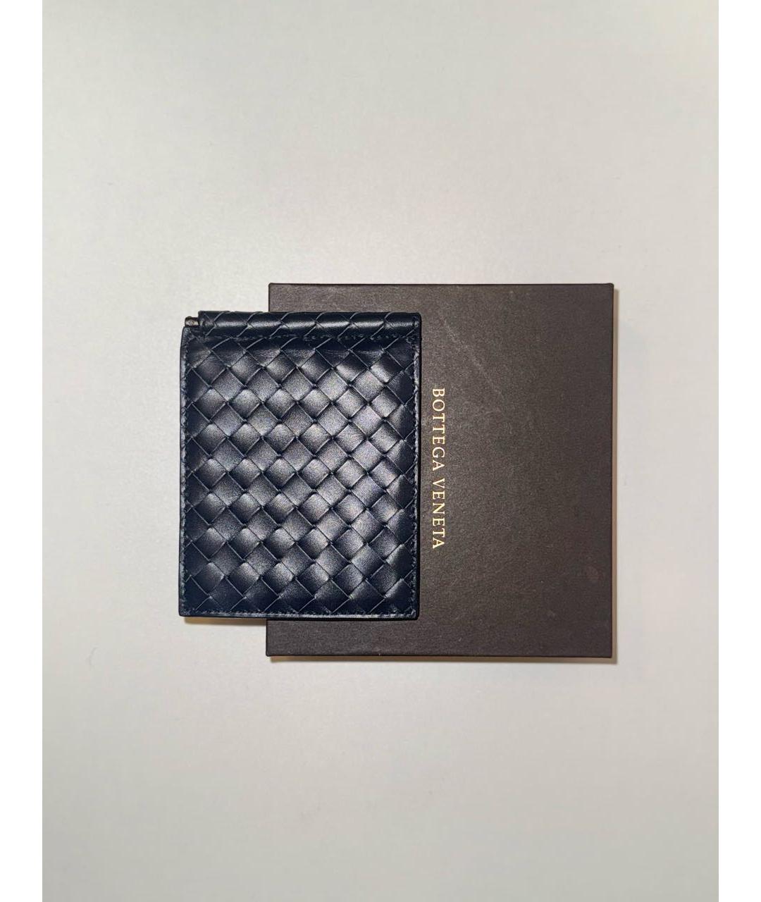 BOTTEGA VENETA Темно-синий кожаный кошелек, фото 5