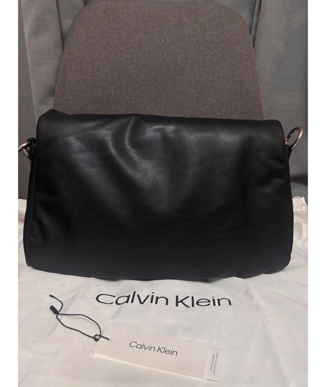 CALVIN KLEIN Черная сумка тоут из искусственной кожи, фото 2