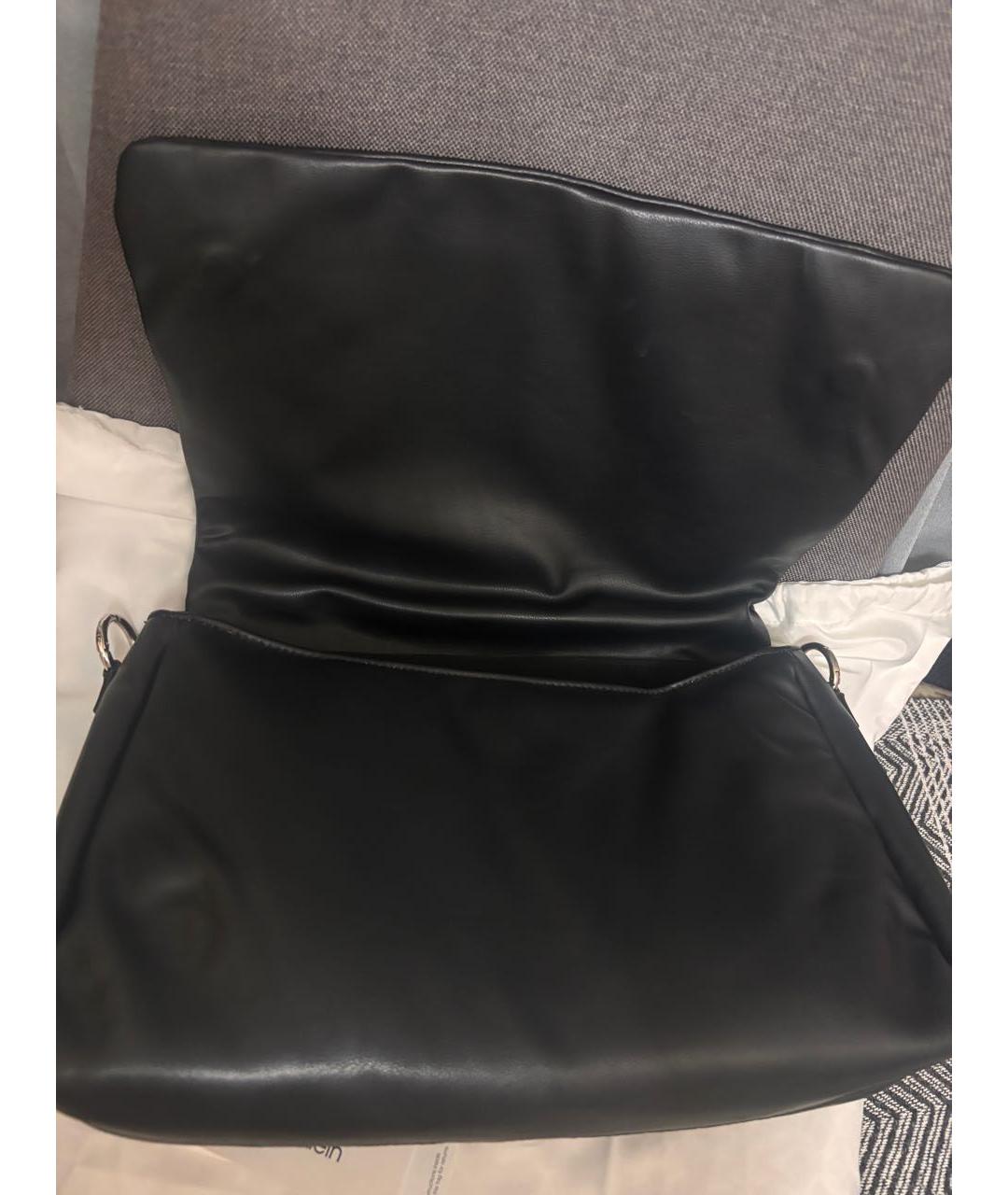 CALVIN KLEIN Черная сумка тоут из искусственной кожи, фото 4