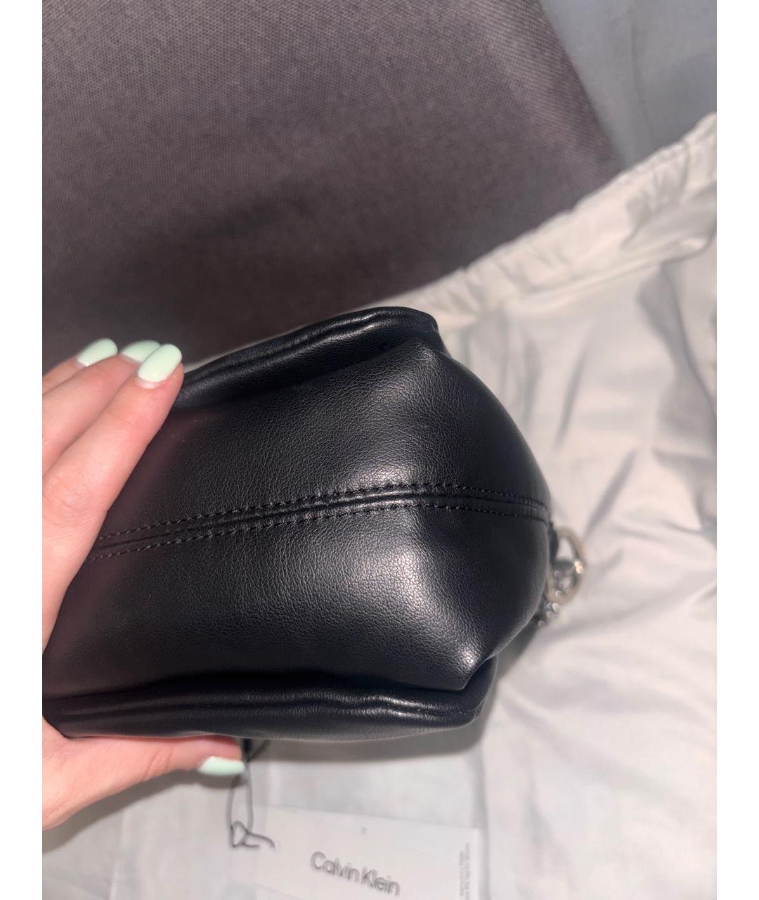 CALVIN KLEIN Черная сумка тоут из искусственной кожи, фото 7