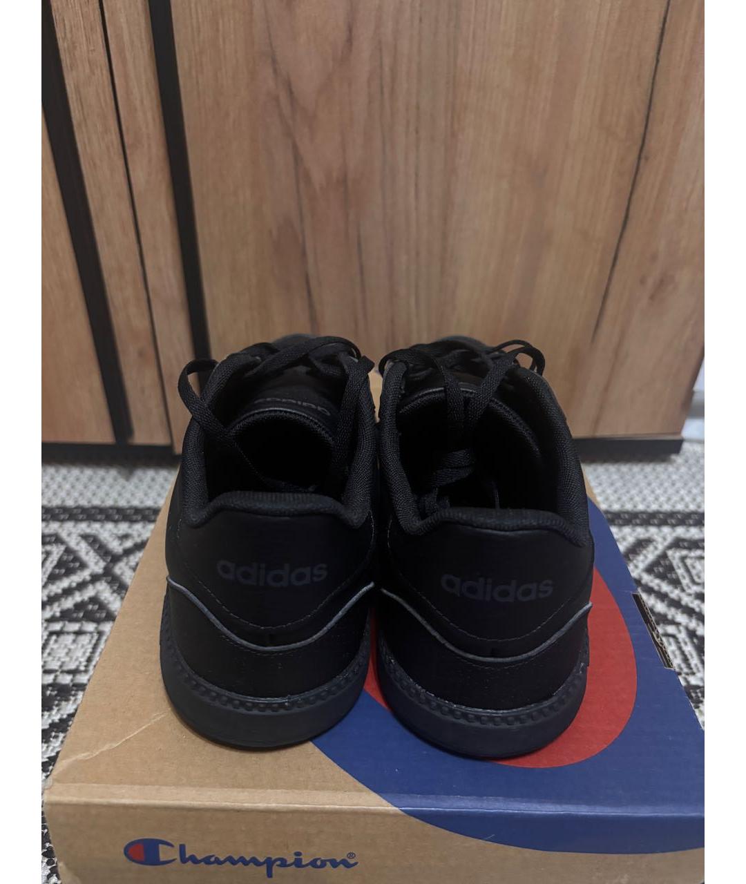ADIDAS Черные кеды из искусственной кожи, фото 4