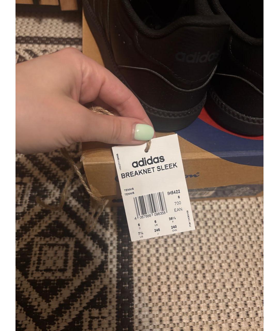 ADIDAS Черные кеды из искусственной кожи, фото 7