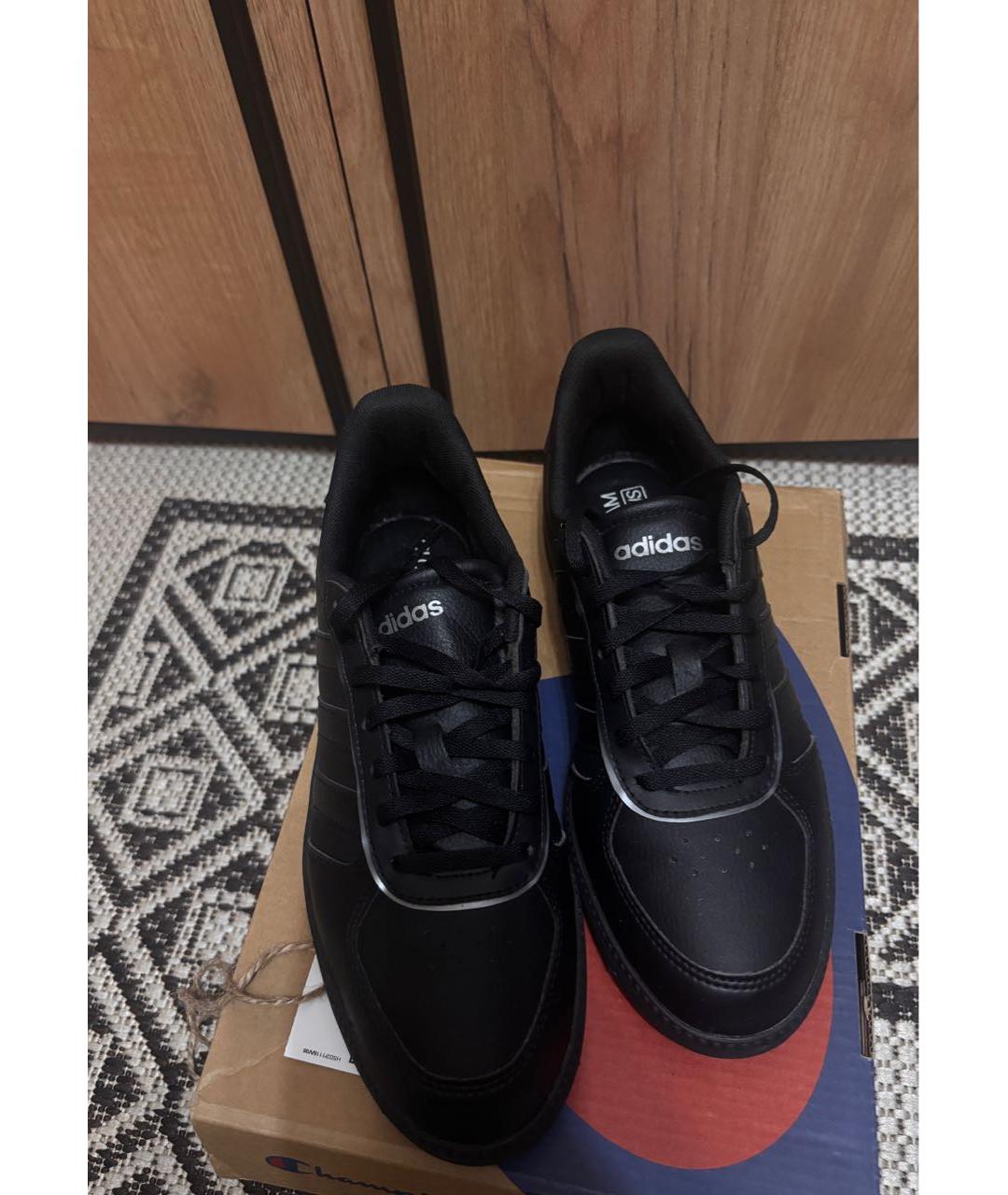 ADIDAS Черные кеды из искусственной кожи, фото 2