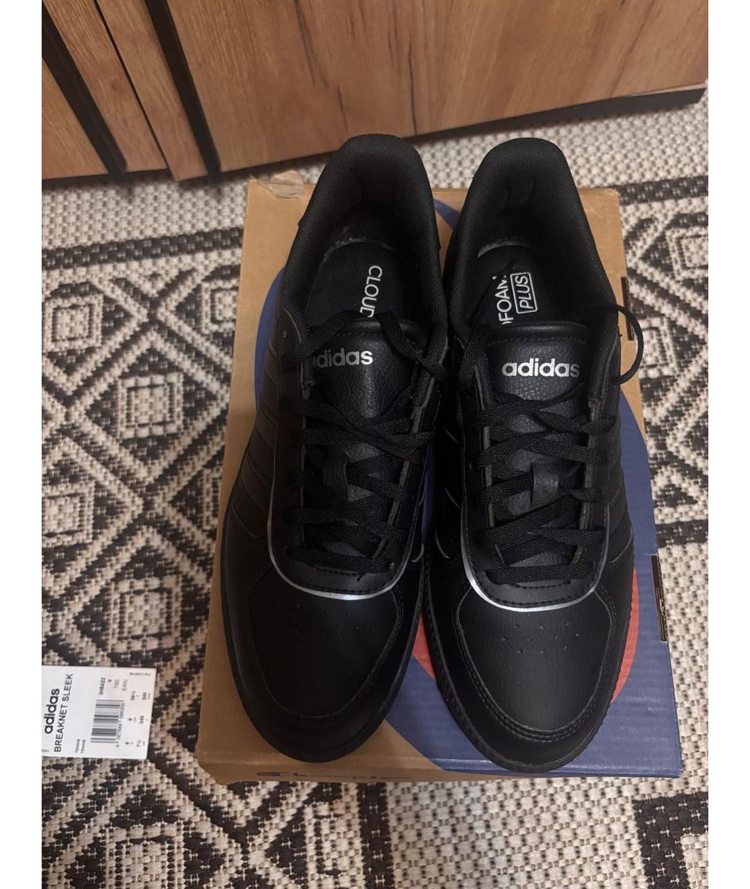 ADIDAS Черные кеды из искусственной кожи, фото 3