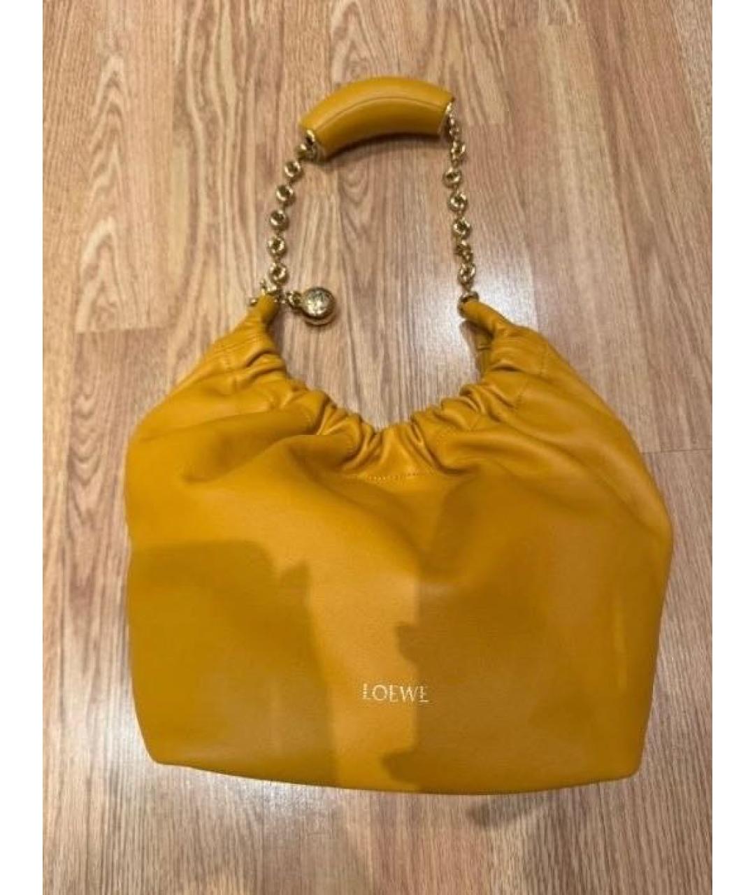 LOEWE Желтая кожаная сумка через плечо, фото 2