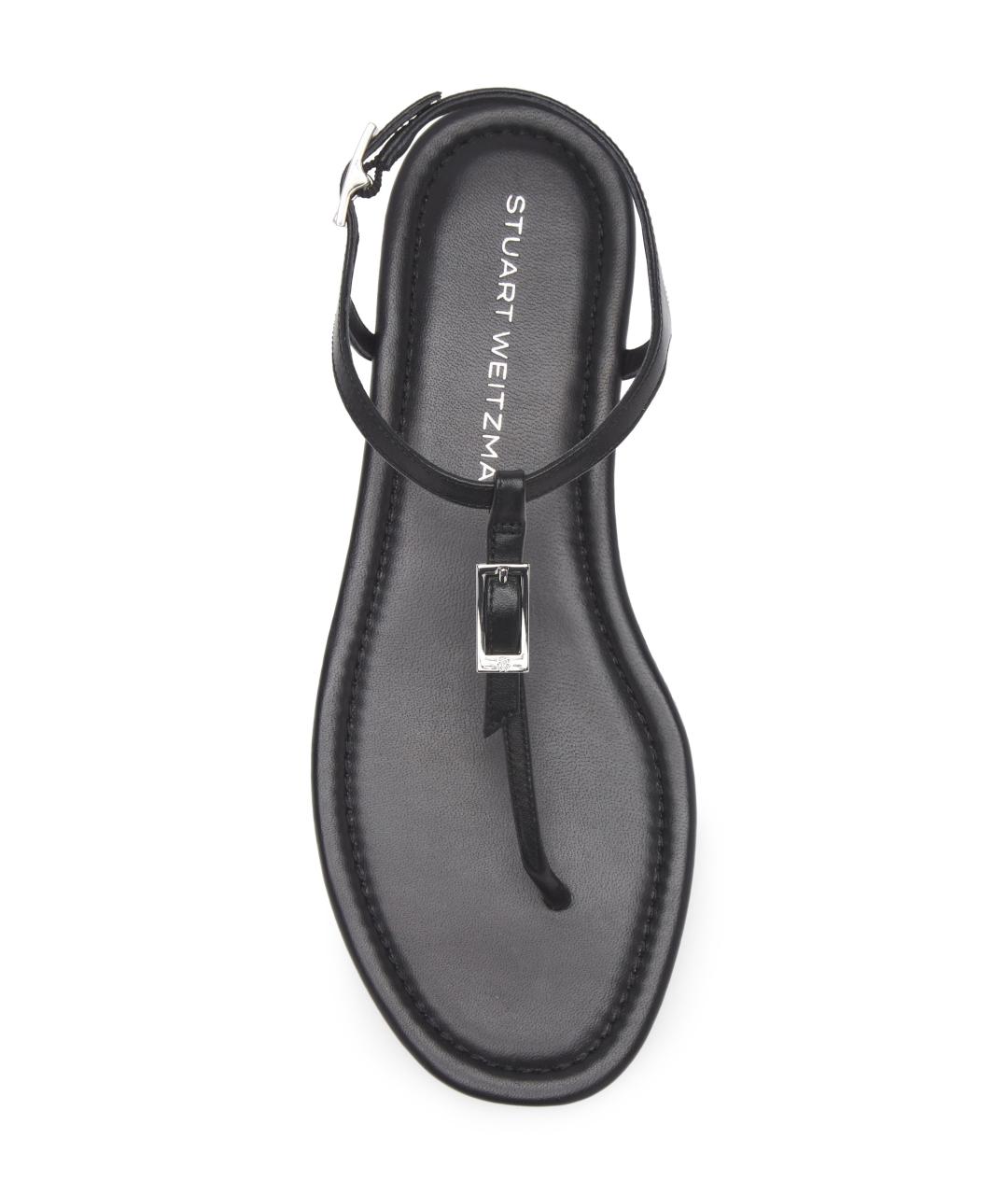STUART WEITZMAN Черные кожаные сандалии, фото 8