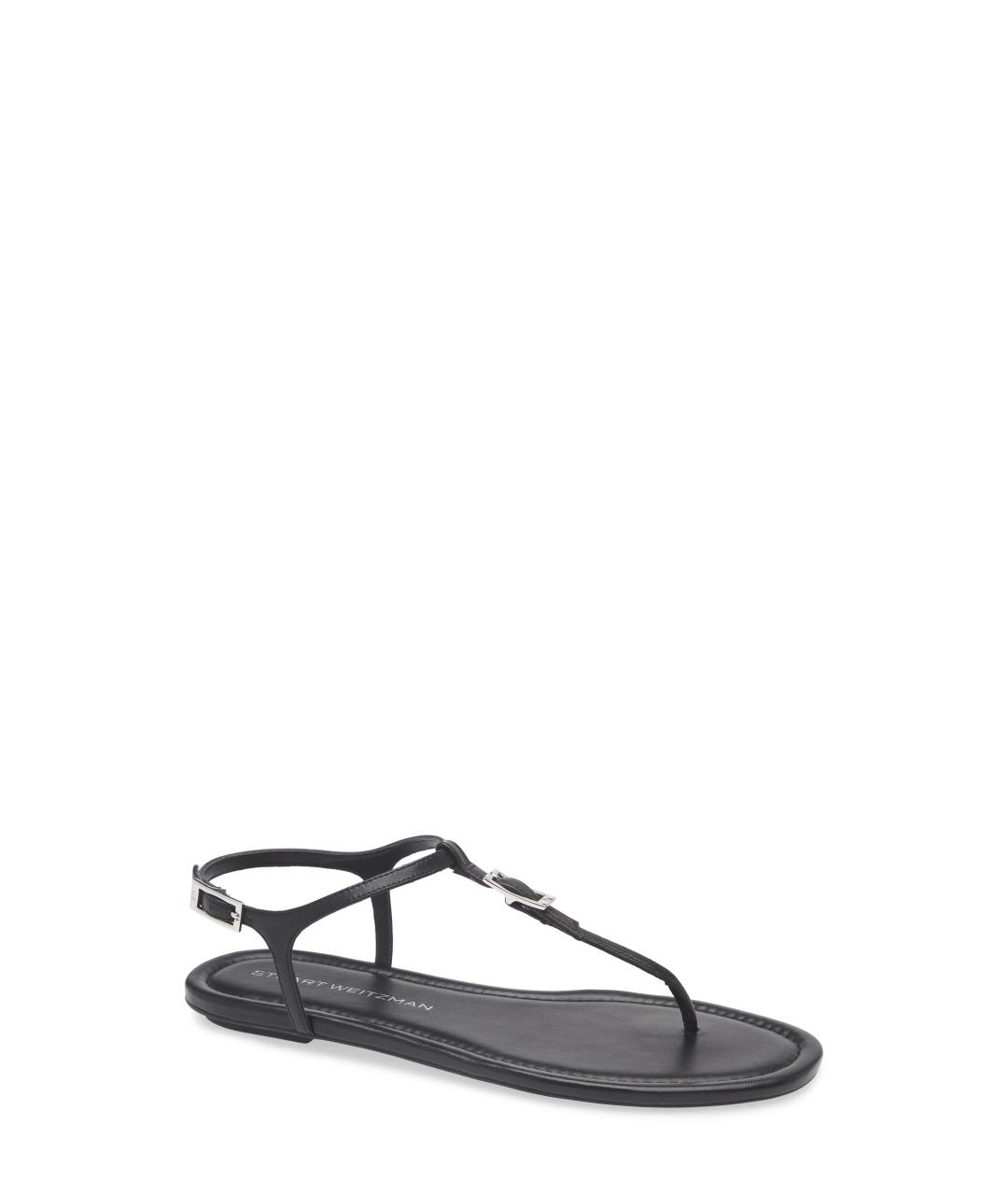 STUART WEITZMAN Черные кожаные сандалии, фото 10