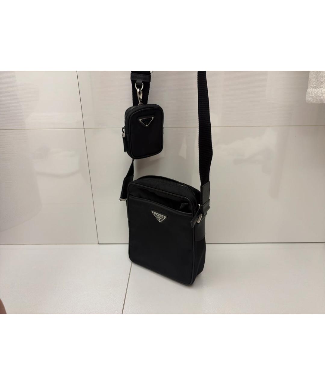 PRADA Черная нейлоновая барсетка, фото 2