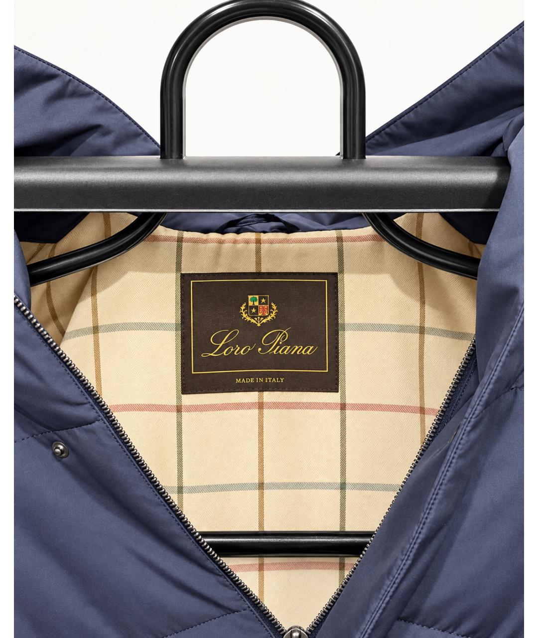 LORO PIANA Темно-синяя полиэстеровая парка, фото 4