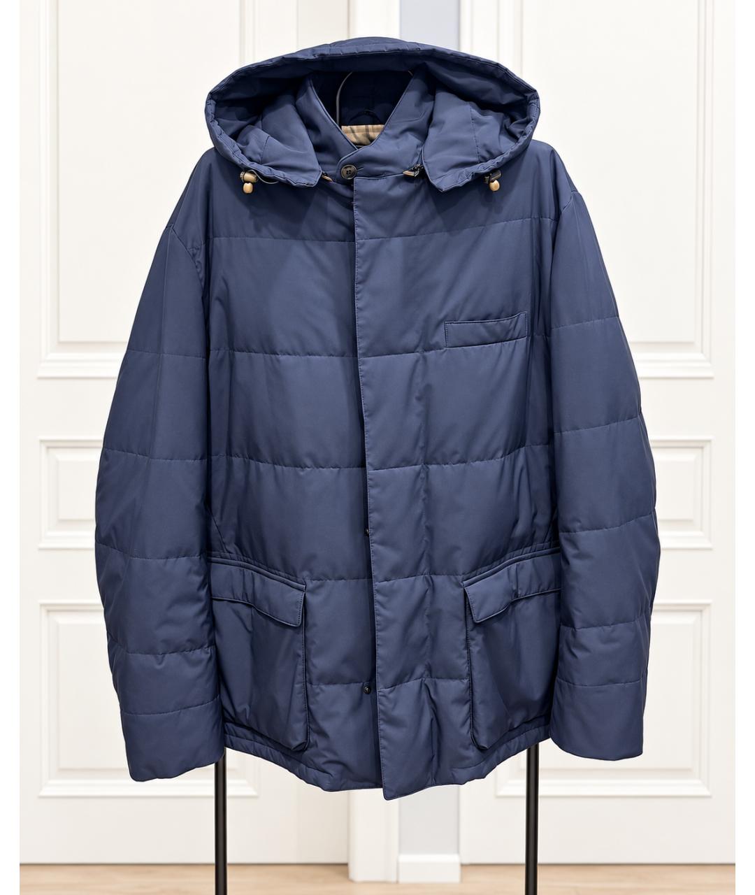 LORO PIANA Темно-синяя полиэстеровая парка, фото 9