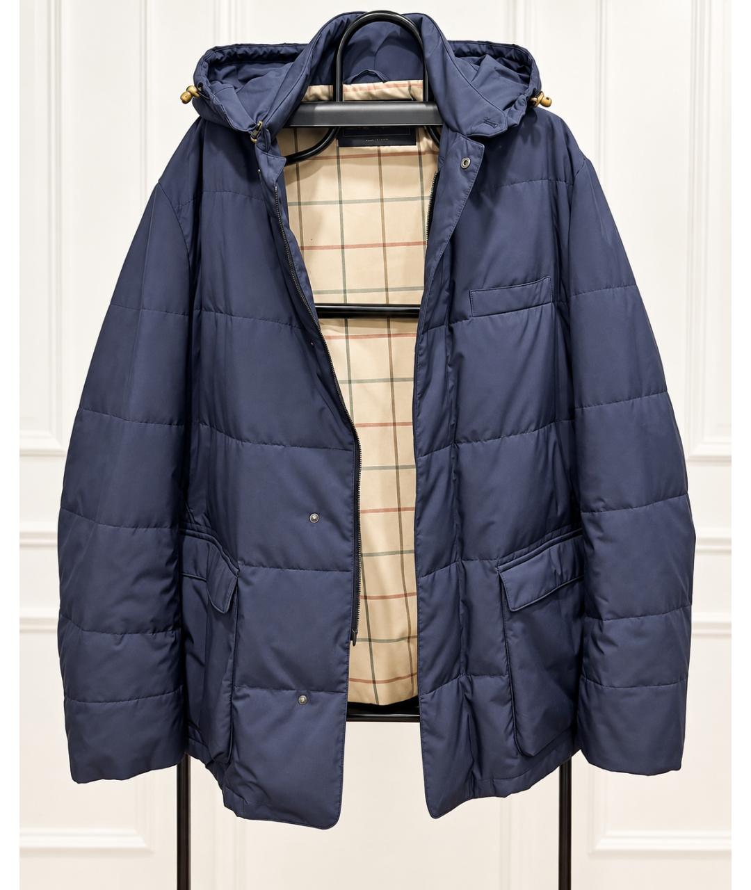 LORO PIANA Темно-синяя полиэстеровая парка, фото 2
