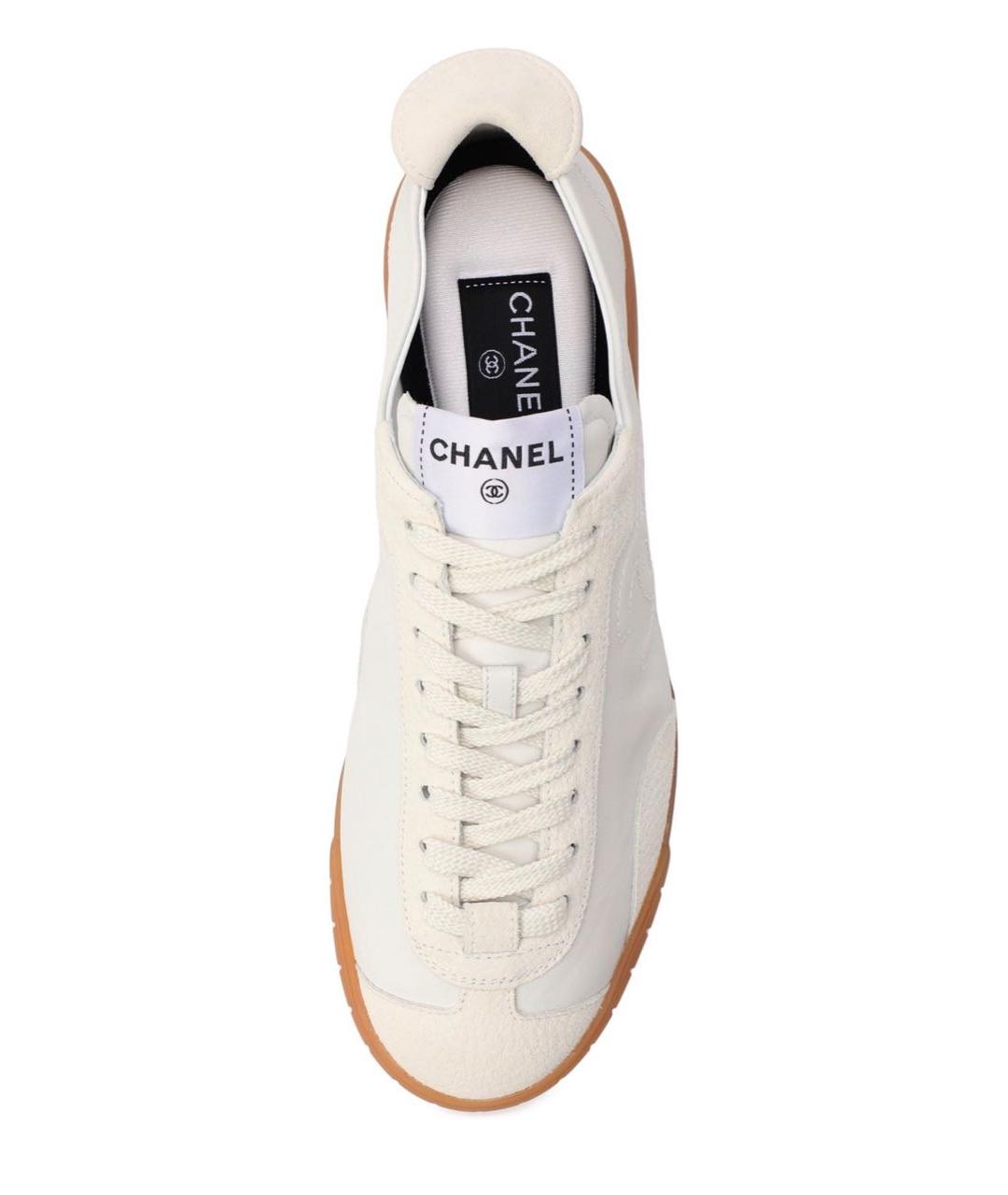 CHANEL Белые кожаные кеды, фото 3
