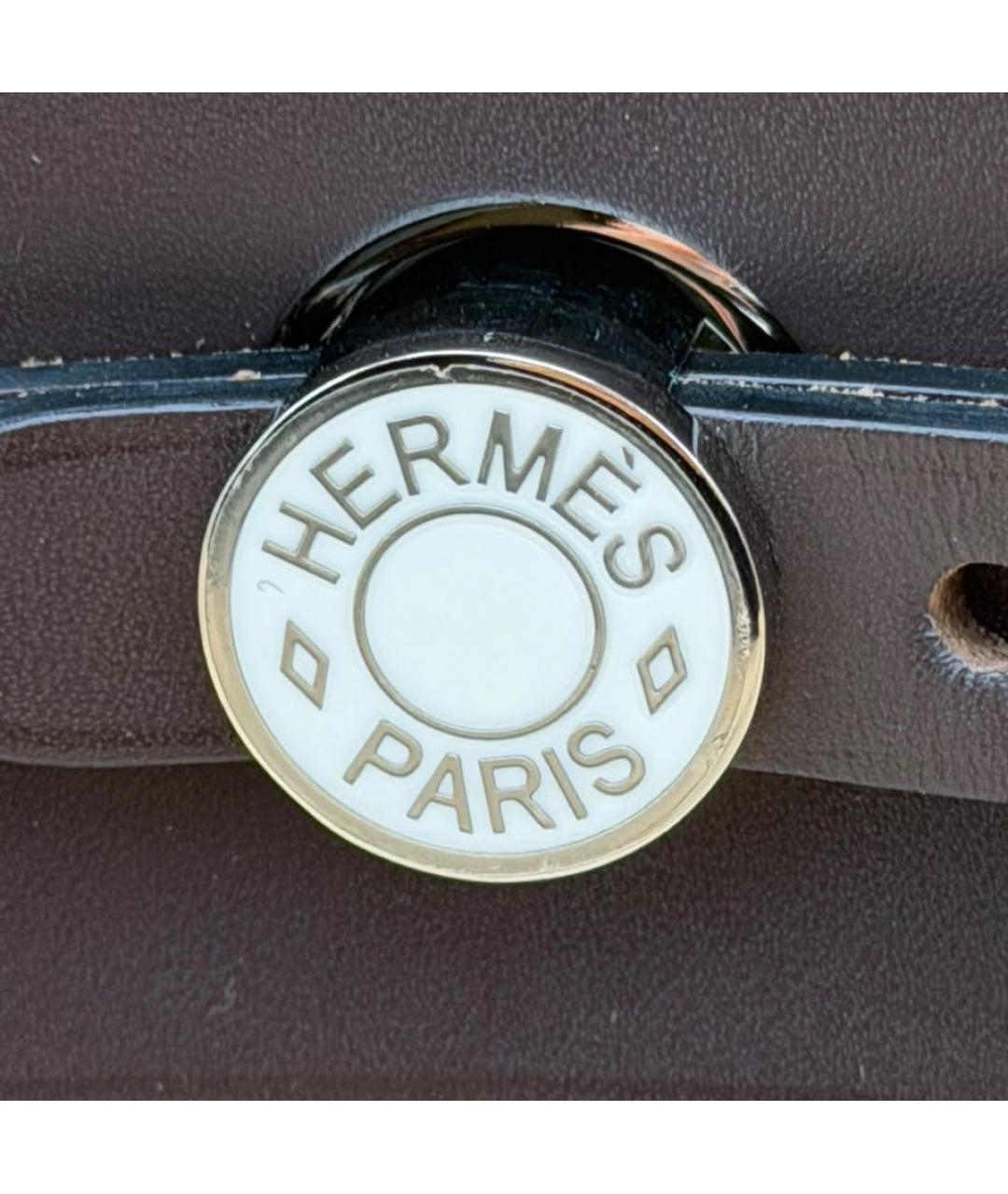 HERMES Коричневая сумка через плечо из канвы, фото 4