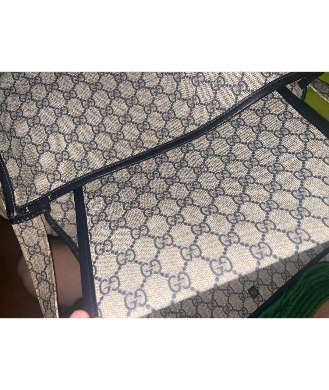GUCCI Горчичная барсетка из канвы, фото 6