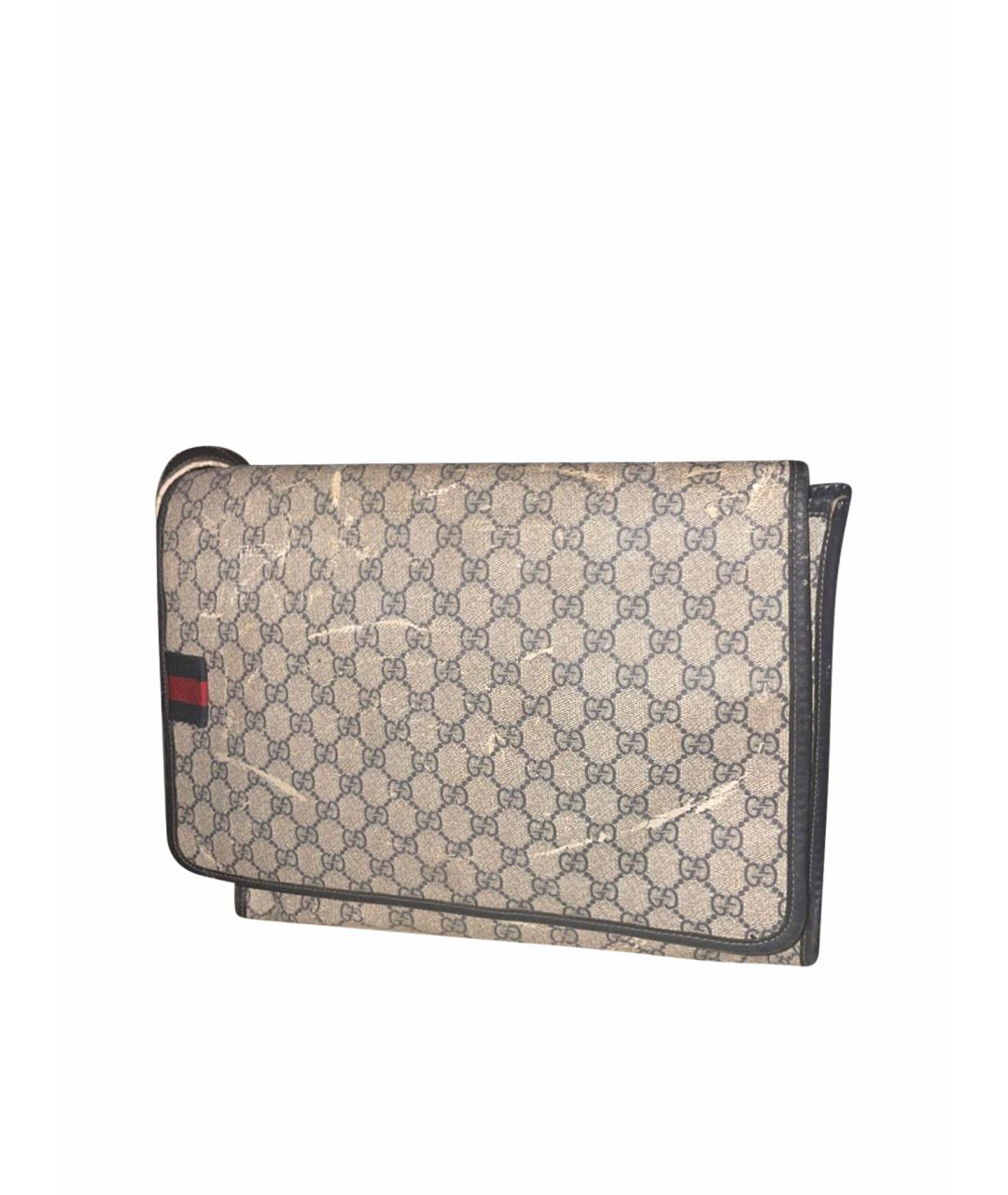 GUCCI Горчичная барсетка из канвы, фото 1