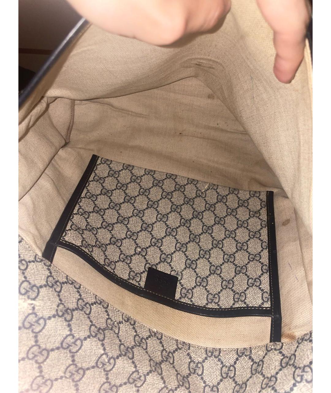 GUCCI Горчичная барсетка из канвы, фото 4