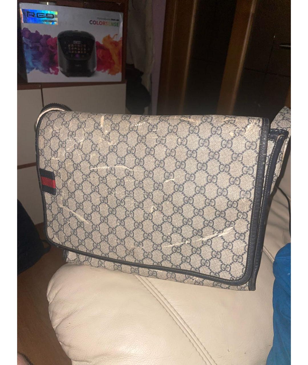 GUCCI Горчичная барсетка из канвы, фото 9