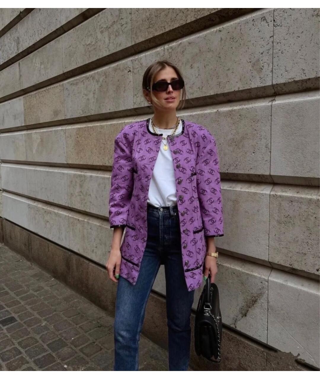 CHANEL Фиолетовый жакет/пиджак, фото 7