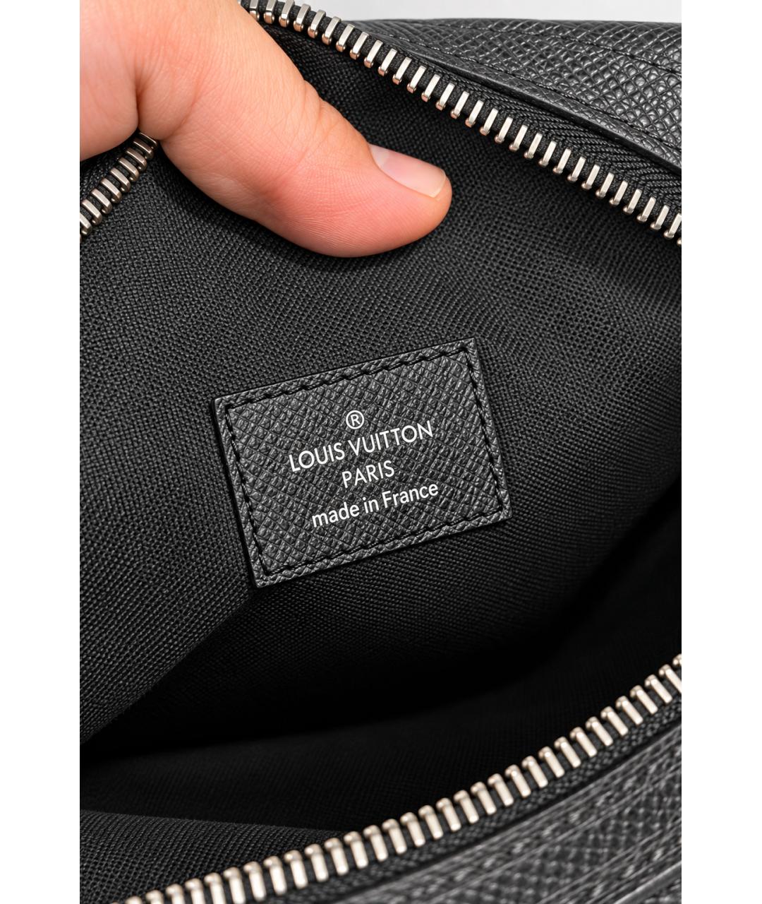 LOUIS VUITTON Серая кожаная сумка на плечо, фото 3