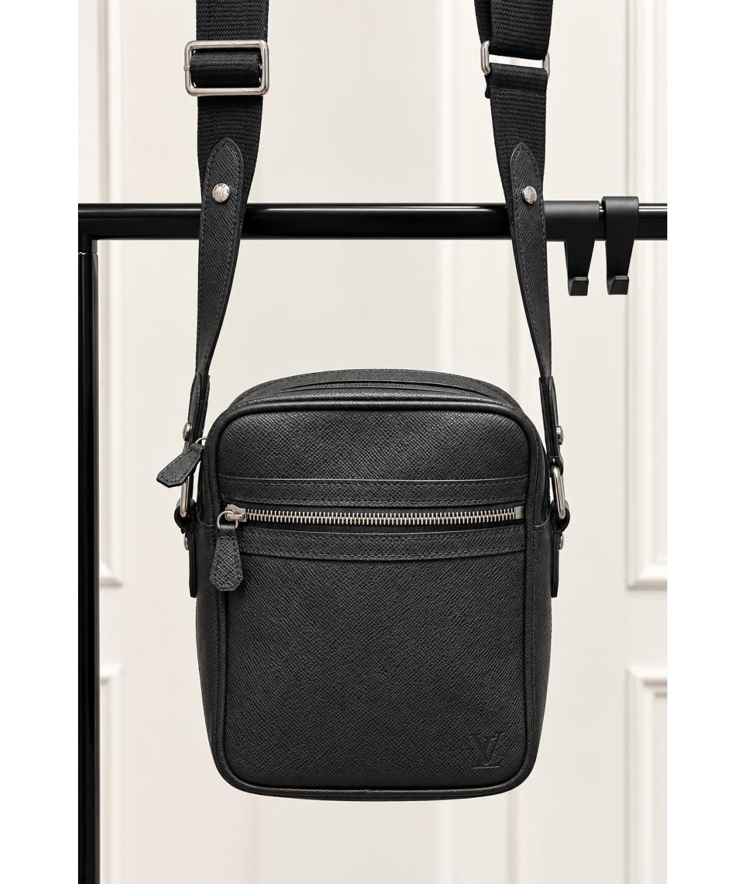 LOUIS VUITTON Серая кожаная сумка на плечо, фото 5