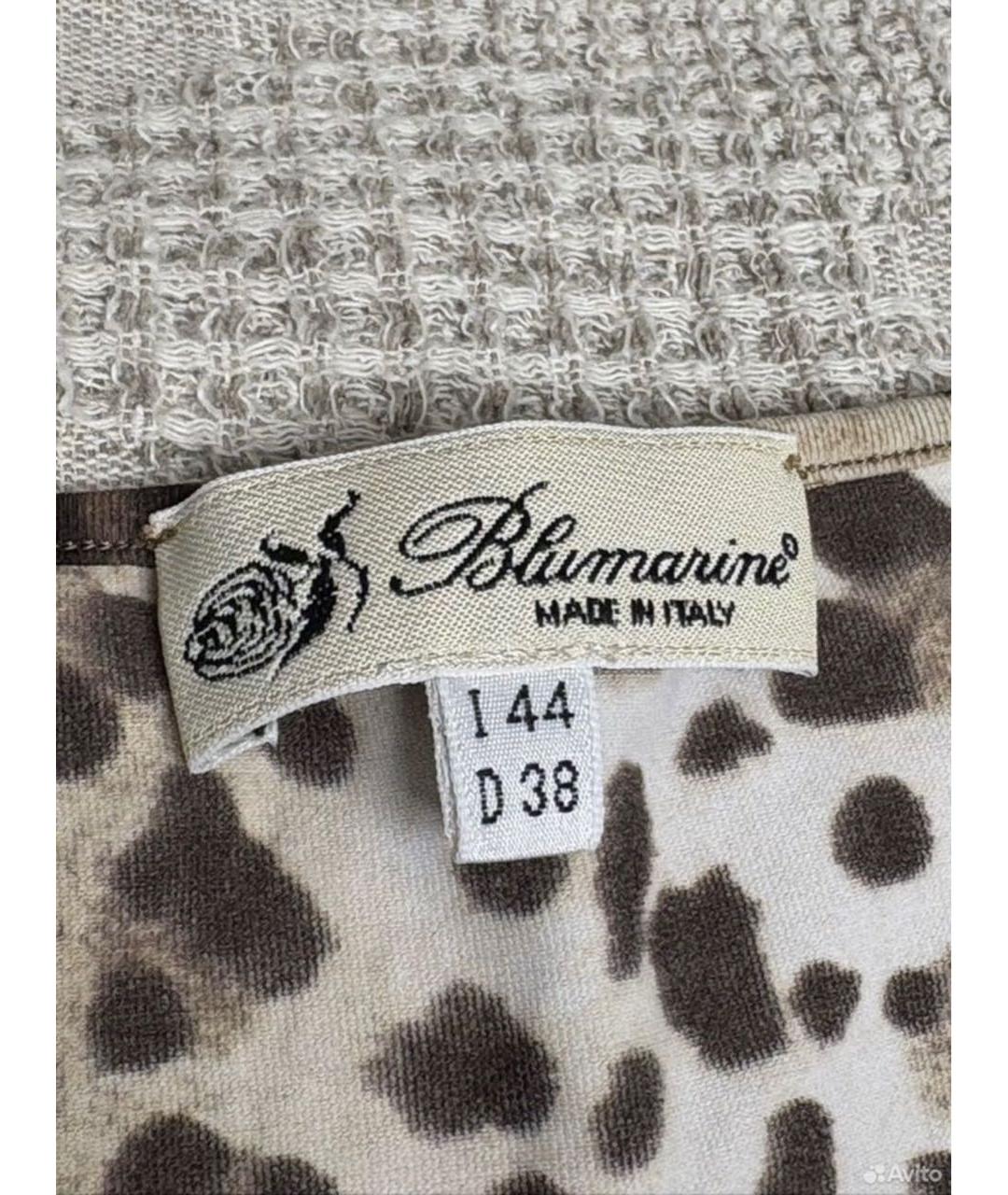 BLUMARINE Коричневая шелковая блузы, фото 2