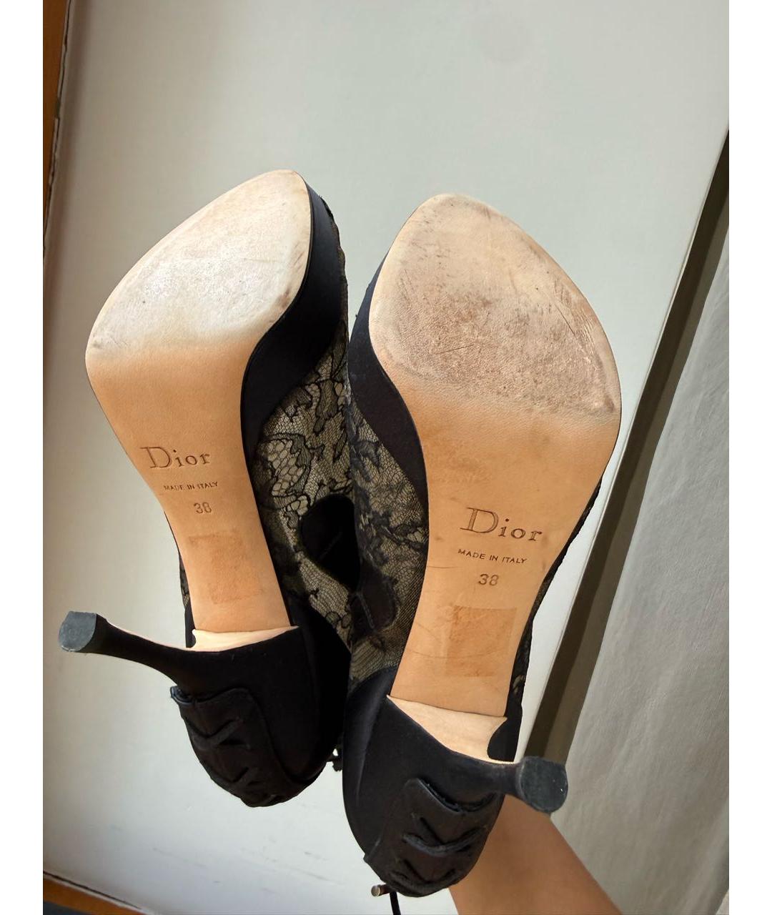 CHRISTIAN DIOR Черные текстильные ботильоны, фото 6