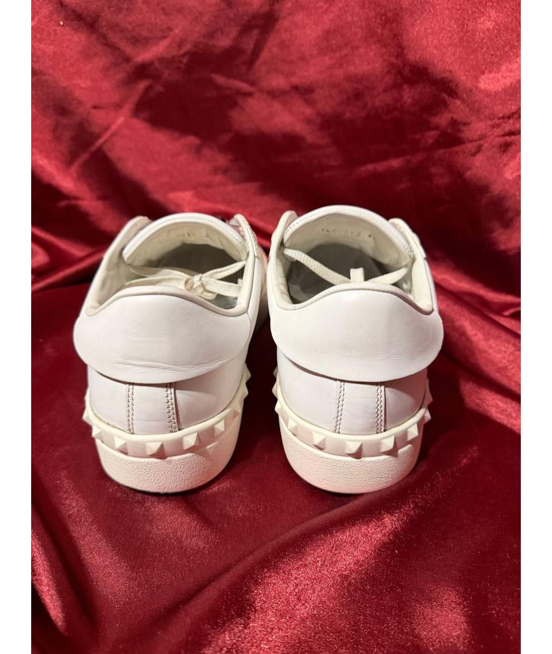 VALENTINO Белые кожаные низкие кроссовки / кеды, фото 4