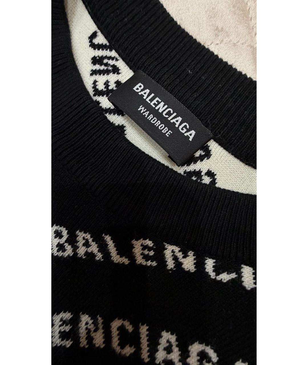BALENCIAGA Черный шерстяной джемпер / свитер, фото 3