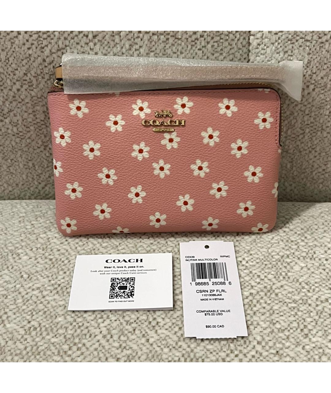 COACH Розовый кожаный кошелек, фото 2
