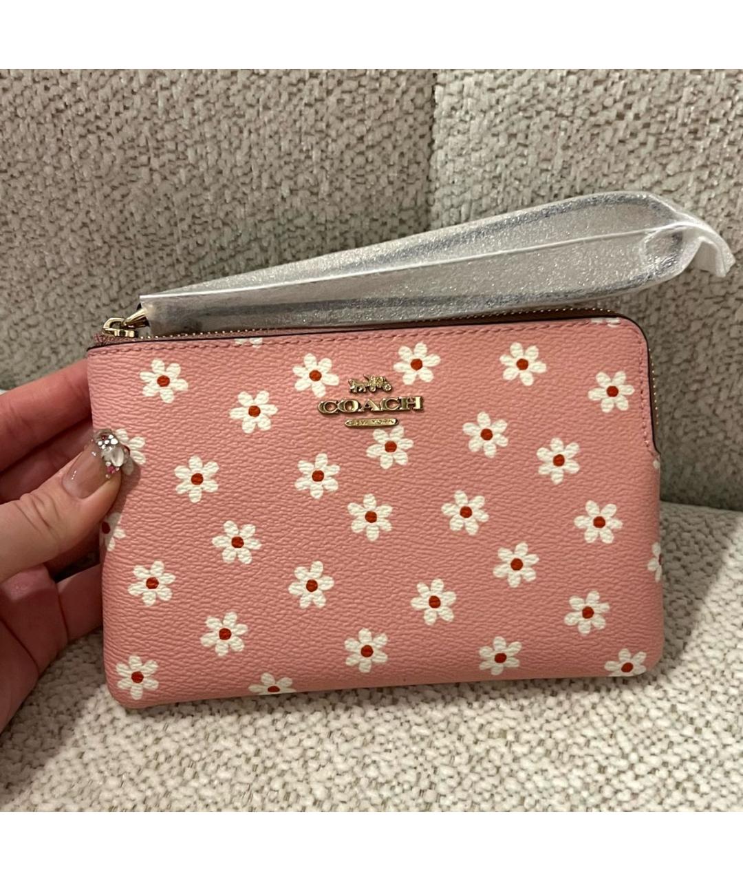COACH Розовый кожаный кошелек, фото 3