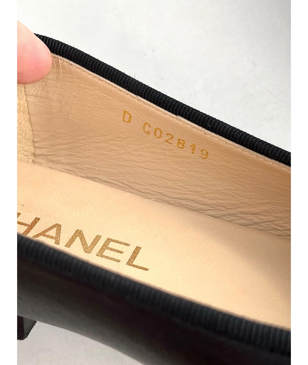 CHANEL Черные кожаные балетки, фото 6