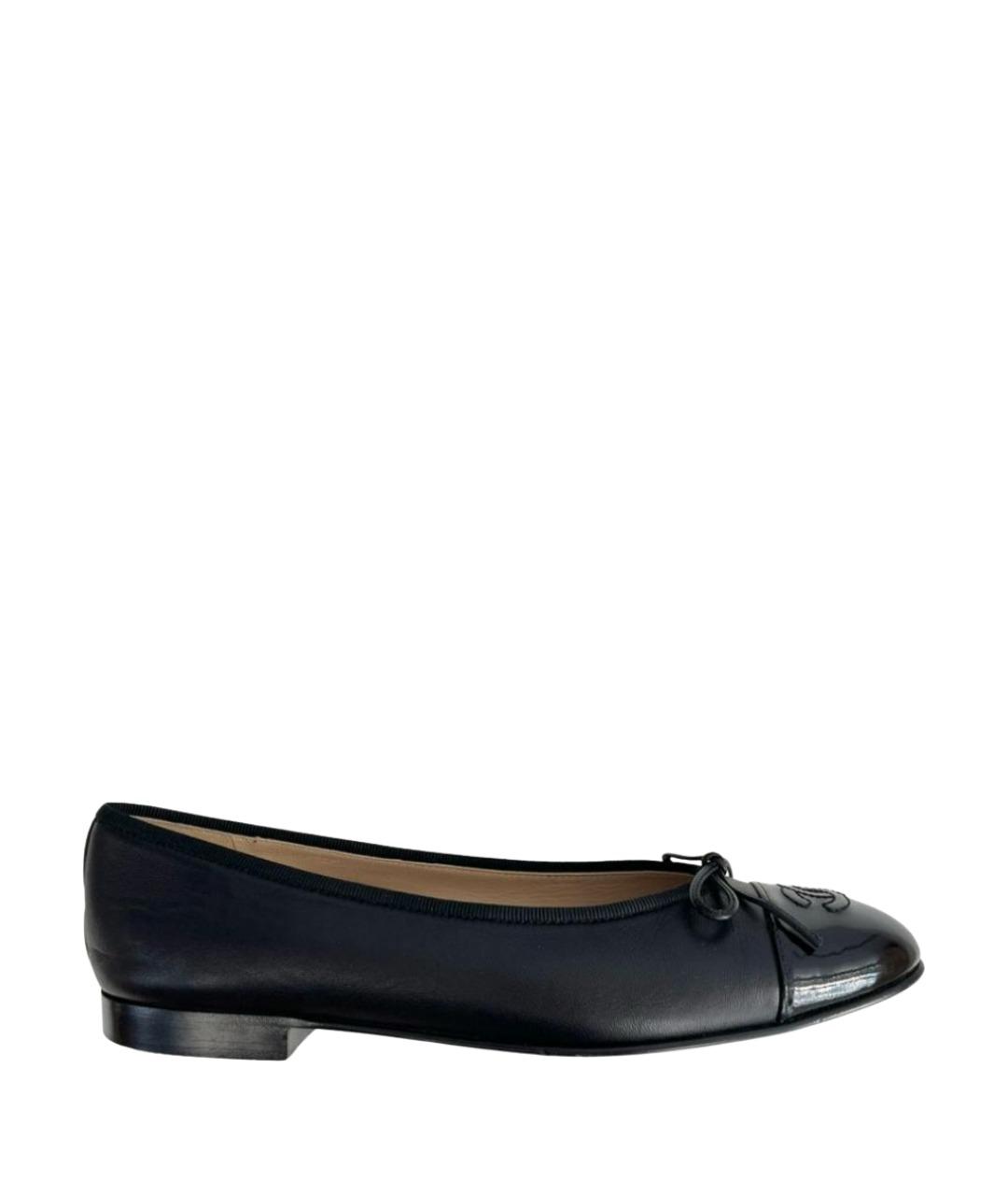 CHANEL Черные кожаные балетки, фото 1