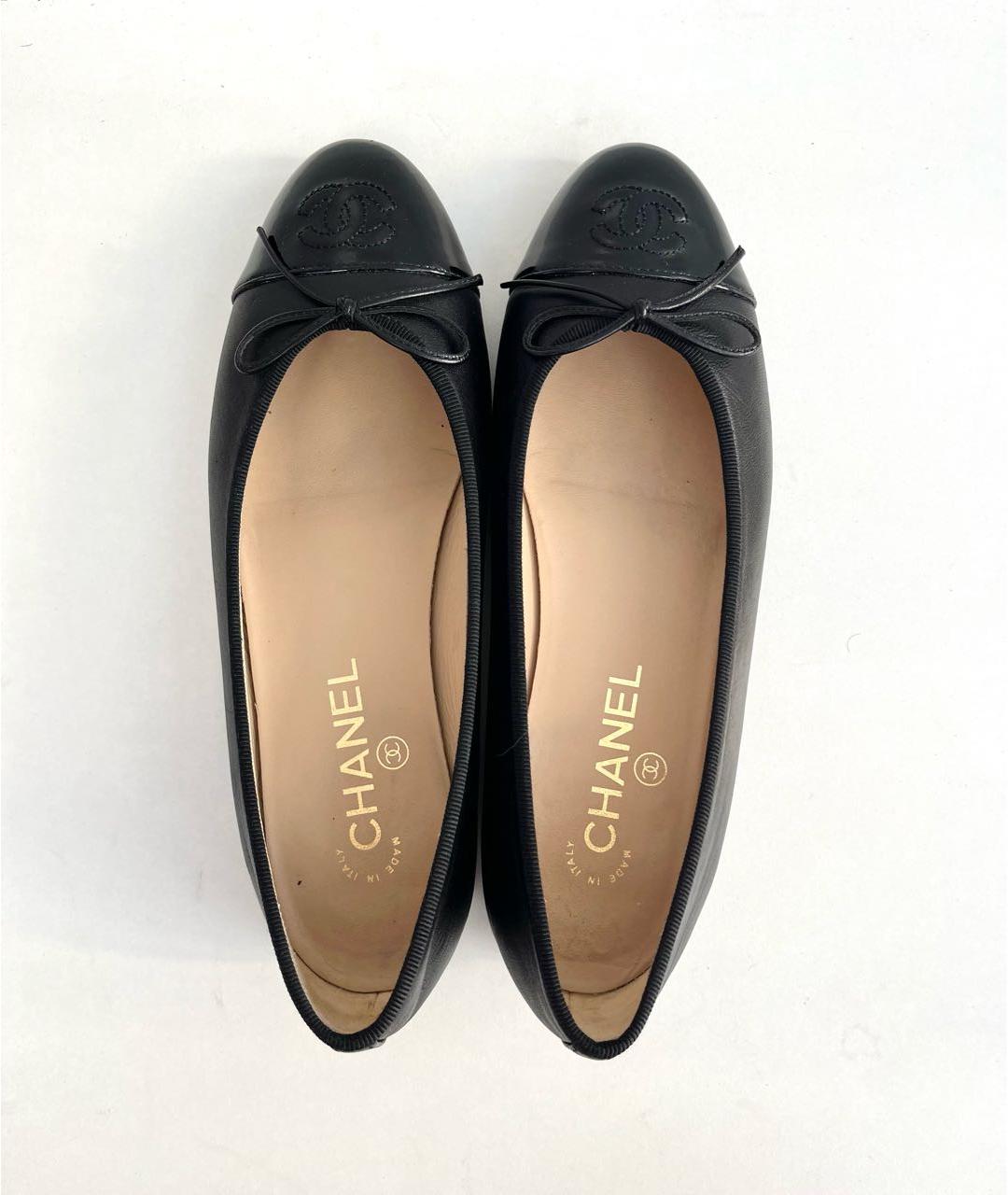 CHANEL Черные кожаные балетки, фото 7