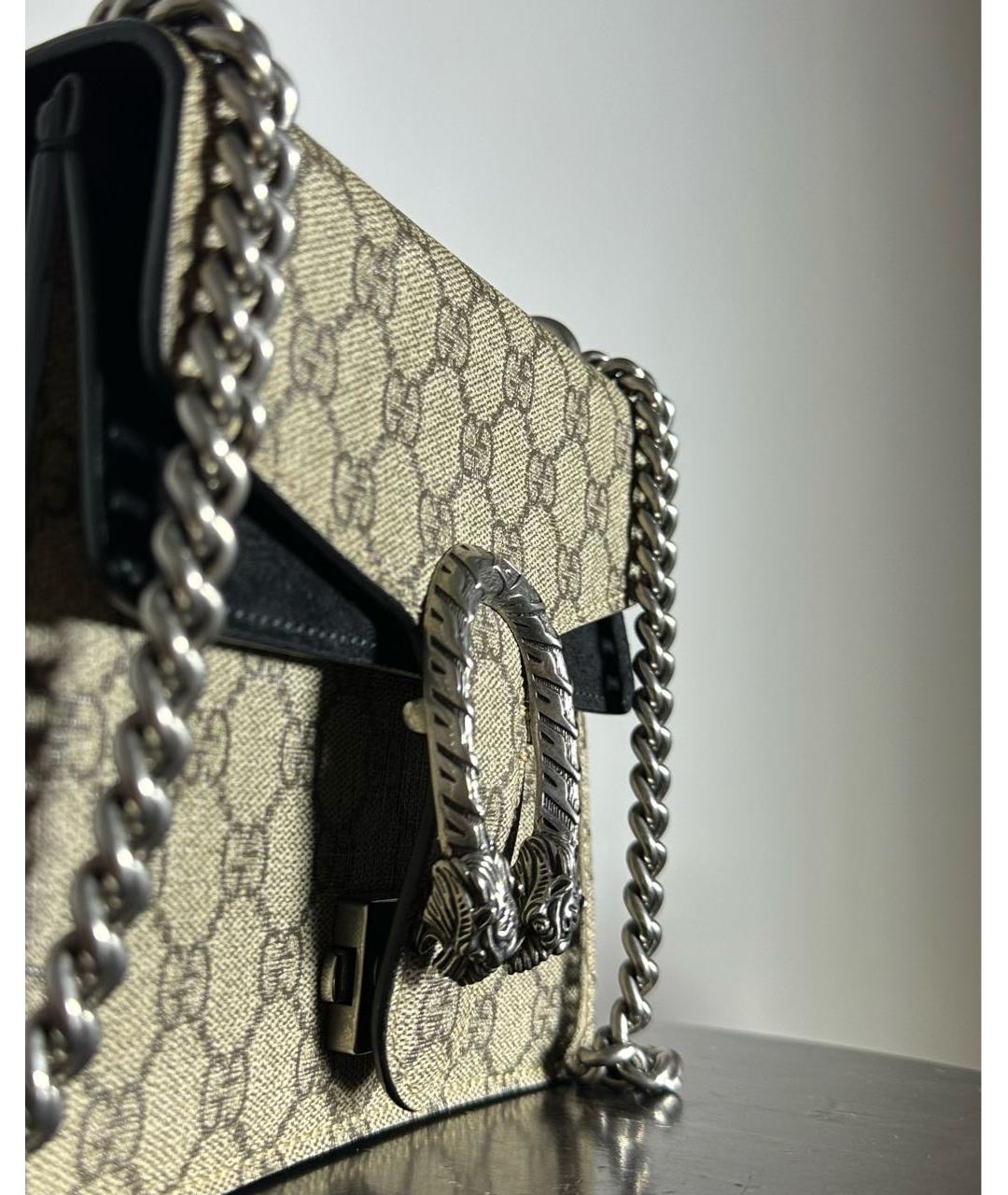 GUCCI Бежевая кожаная сумка через плечо, фото 6