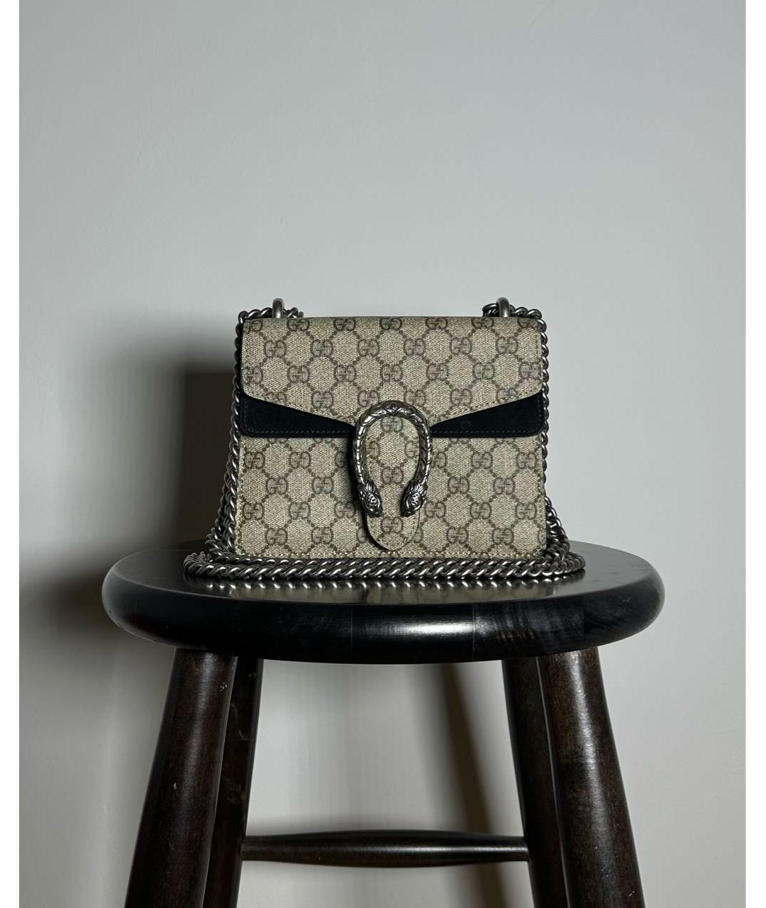 GUCCI Бежевая кожаная сумка через плечо, фото 7