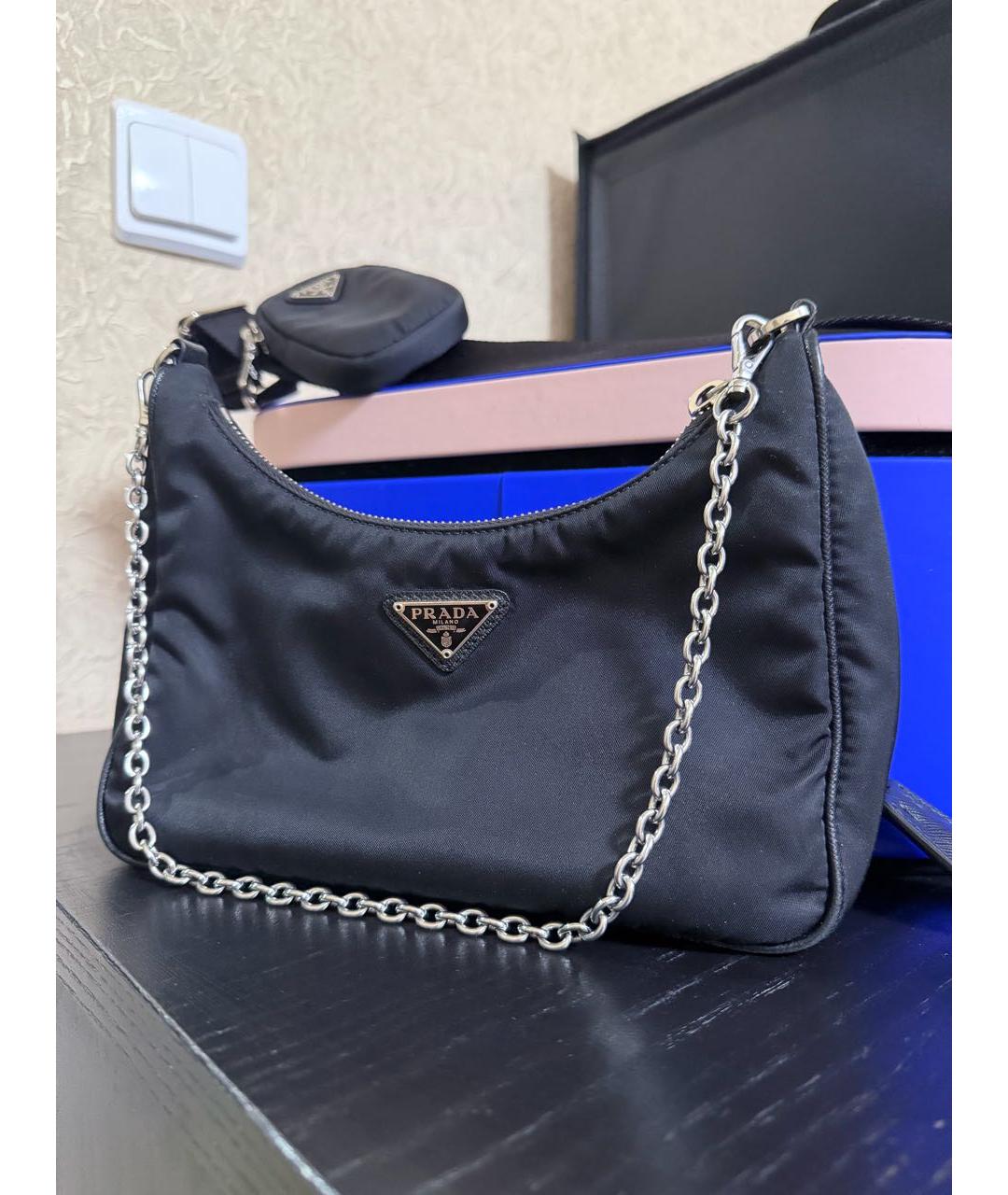 PRADA Черная нейлоновая сумка через плечо, фото 4