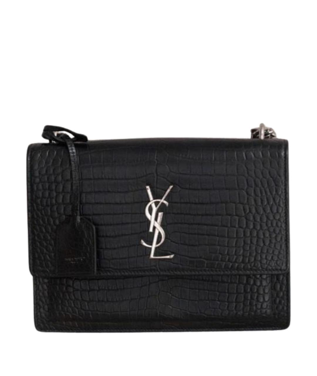 SAINT LAURENT Черная кожаная сумка через плечо, фото 1