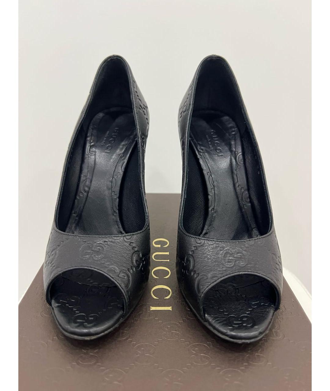 GUCCI Черные кожаные туфли, фото 3
