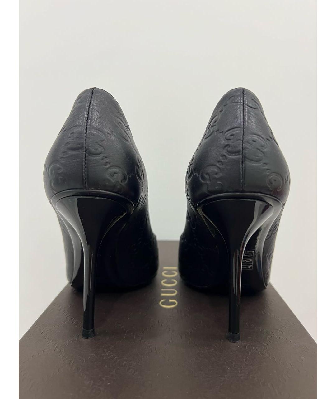 GUCCI Черные кожаные туфли, фото 5