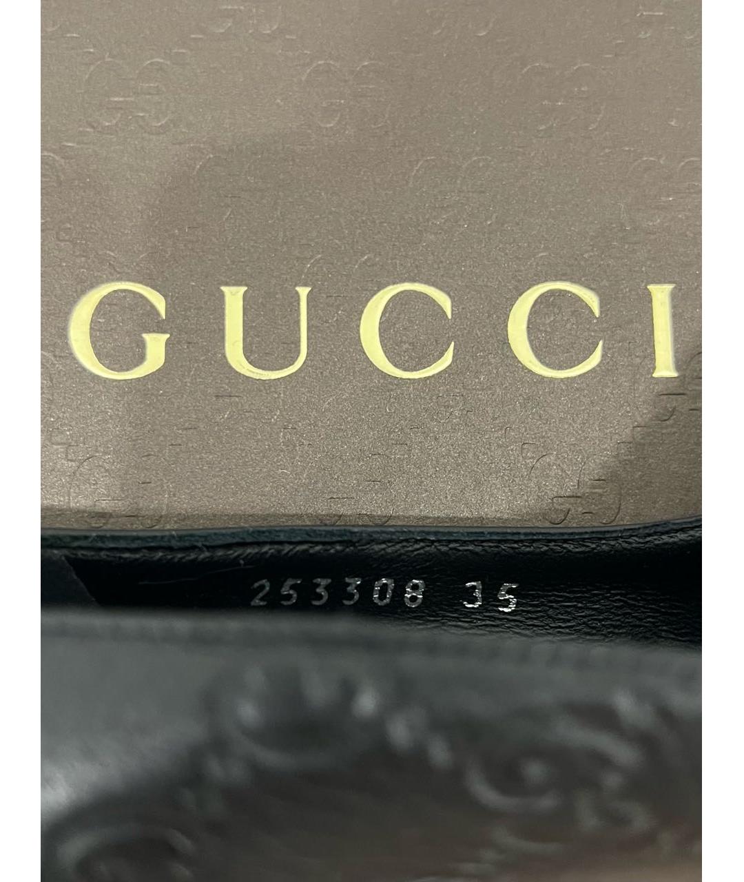 GUCCI Черные кожаные туфли, фото 8