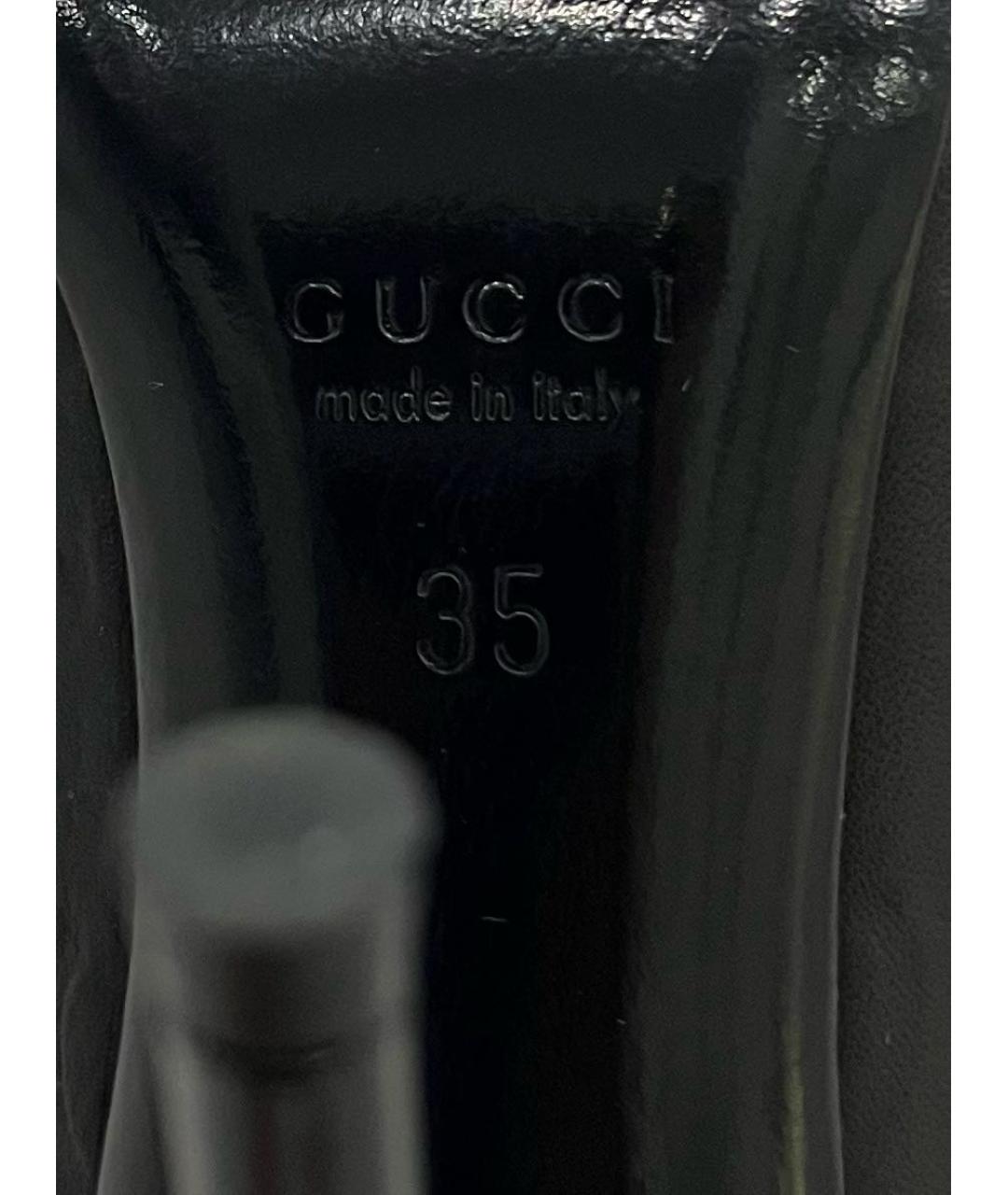 GUCCI Черные кожаные туфли, фото 7