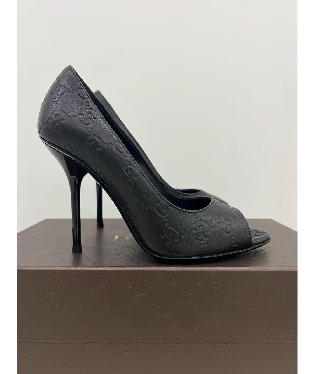 GUCCI Черные кожаные туфли, фото 2