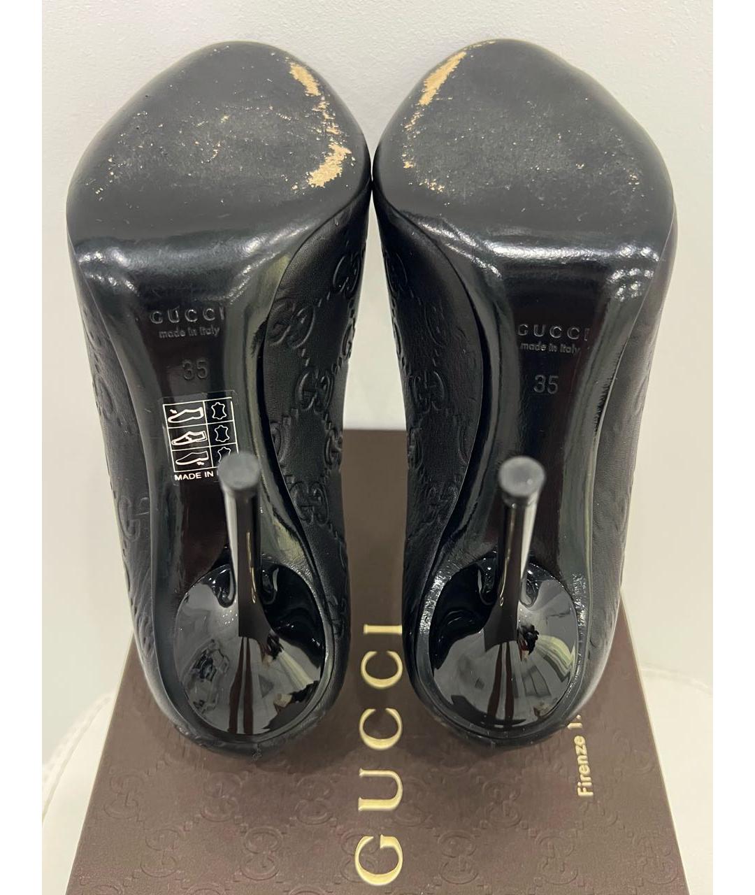 GUCCI Черные кожаные туфли, фото 6