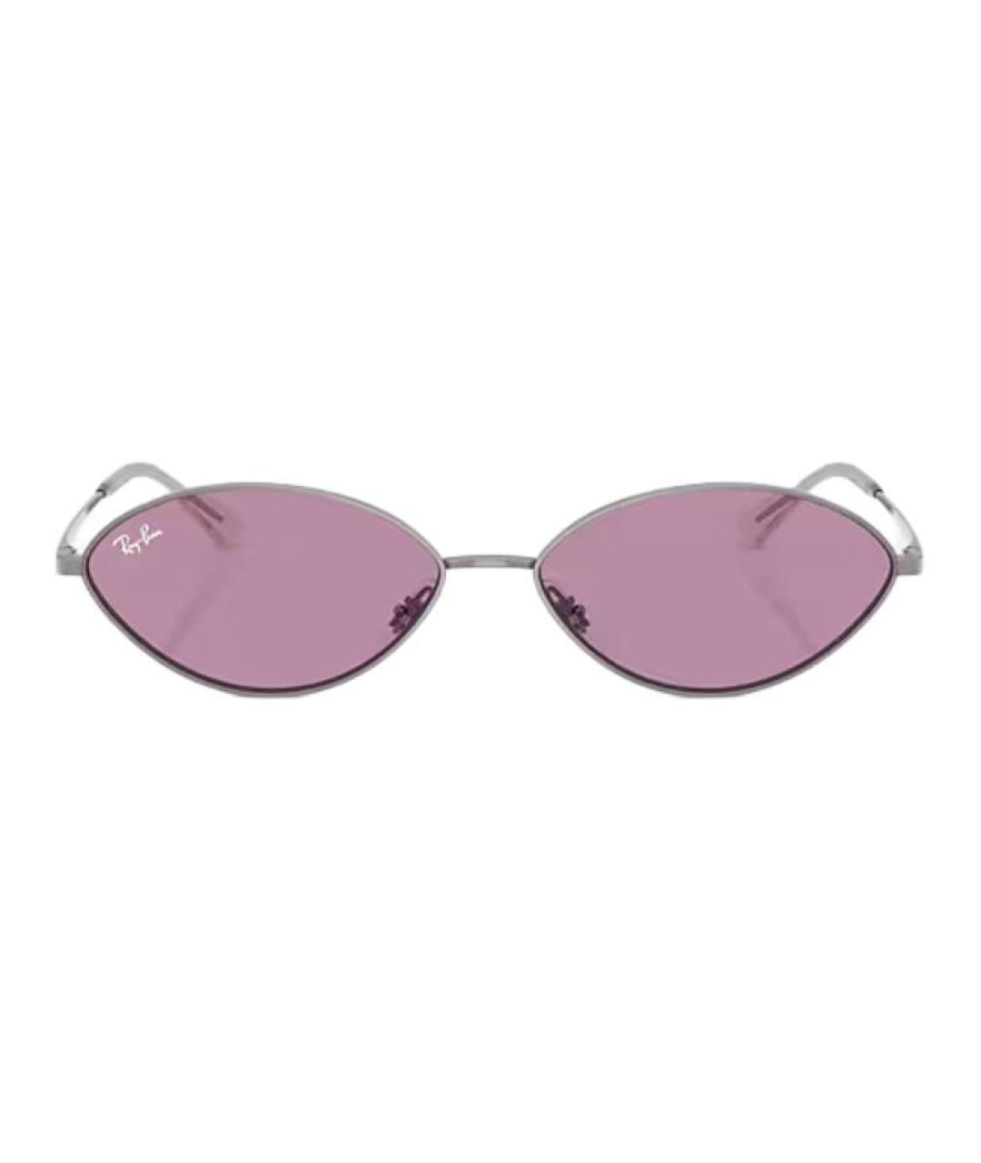 RAY BAN Серебряные металлические солнцезащитные очки, фото 2