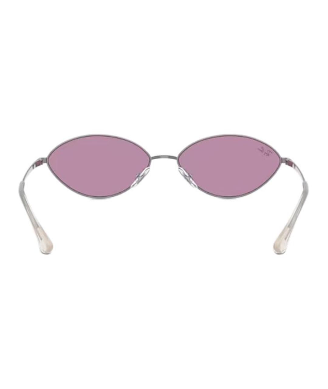 RAY BAN Серебряные металлические солнцезащитные очки, фото 3