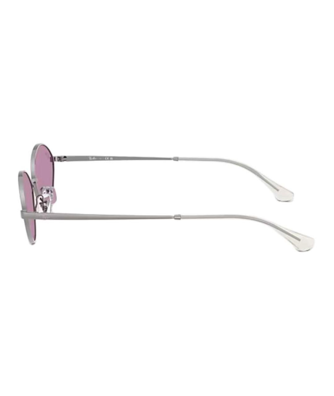 RAY BAN Серебряные металлические солнцезащитные очки, фото 4