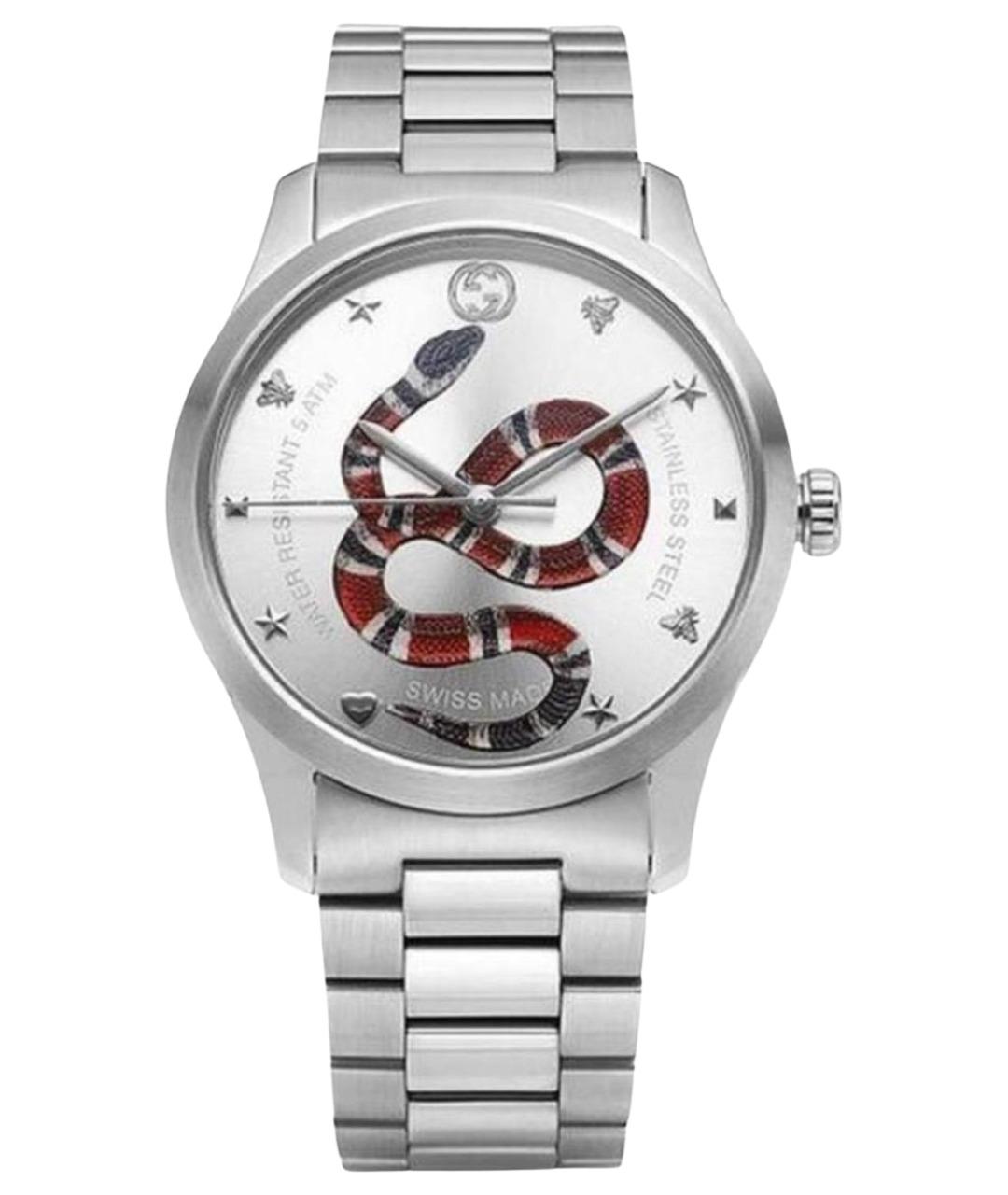 GUCCI Серебряные металлические часы, фото 1