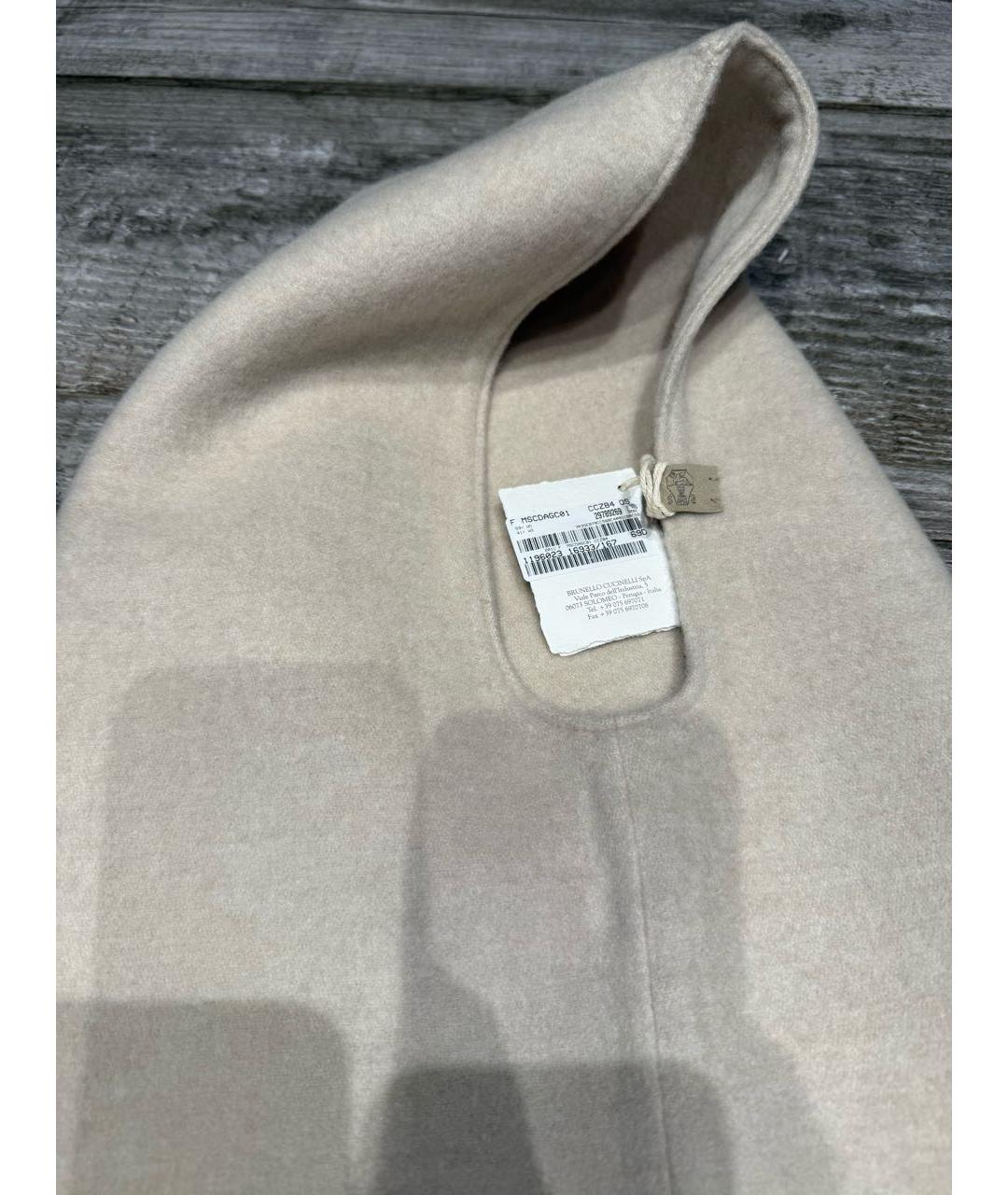 BRUNELLO CUCINELLI Бежевая кашемировая шапка, фото 4